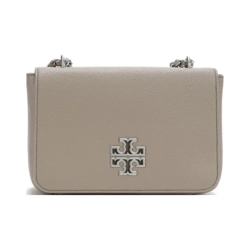 Tory Burch Britten Кожа Сумка через плечо Маленькая Женская Серая