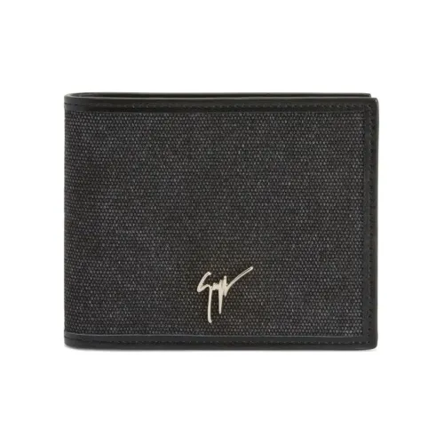 Giuseppe Zanotti GZ Предварительно промытый хлопок Ткань Кошелек Мужской Черный
