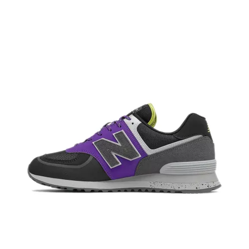 New Balance NB 574 Low Топ Повседневные Беговые Кроссовки Мужские Черные Фиолетовые Пэчворк