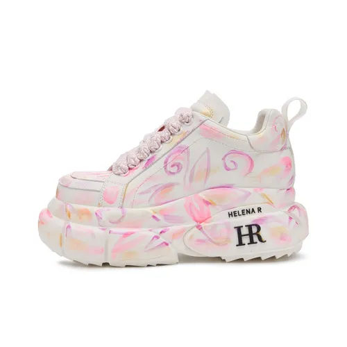 HR Low Топ Толстая подошва Кроссовки 6,5 см Женские Розовые