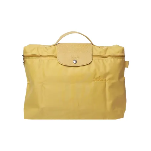 LONGCHAMP Le Pliage Green Переработанный полиамид Холщовая сумка Briefcase Сумка Маленькая Женская Желтая