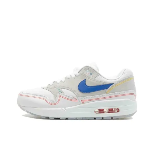 Nike Air Max 1 Low Топ Повседневные Беговые Кроссовки Мужские Белые Синие