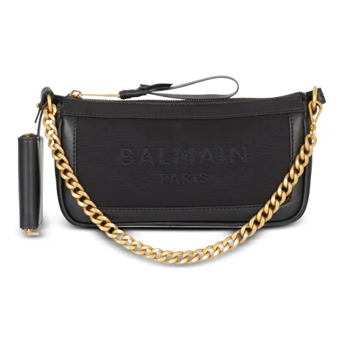 BALMAIN B Army Хлопок с кожаными вставками клатч стандартный женский черный