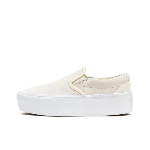 Vans Slip On Series Low Топ Скейтборд Кроссовки Унисекс Бежевый