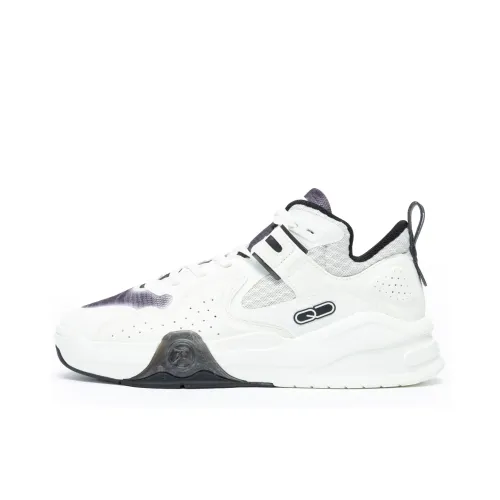 QIAODAN Скейтборд Кроссовки Высокие Кремовые/Черные Женские