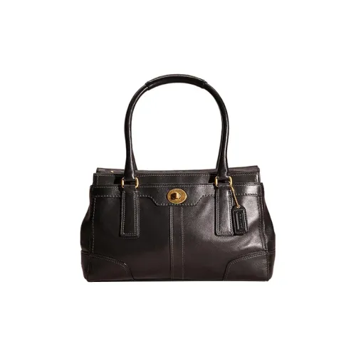 COACH Hamptons Кожа Хобо Сумка Сумка через плечо Средний размер Женская Черная