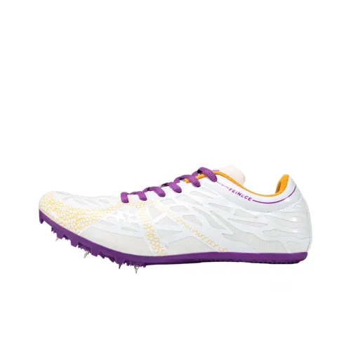 FEINECE Slip-resistant Abrasion-resistant Breathable Lightweight Low-top Sprint Running Shoes Unisex White Orange