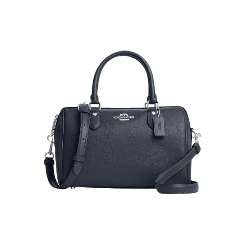 COACH Rowan Кожа Бостон Сумка Сумка Сумка через плечо Сумка через плечо Средний Женская Синяя