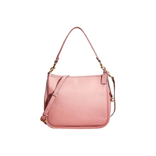 COACH Cary Пескоструйная кожа Тоут Сумка Сумка для покупок Сумка через плечо Сумка Большая Женская Розовая