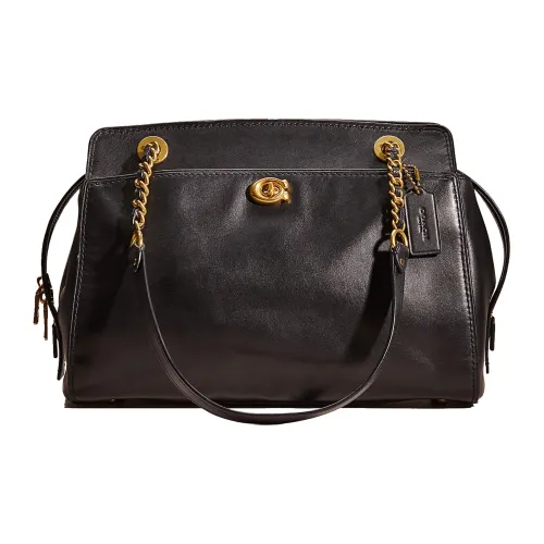 COACH Parker Утонченный Телячья кожа Сумка Большая Женская Черная