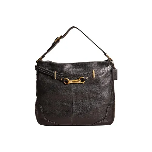 COACH Hamptons Кожа Сумка-хобо Сумка Сумка через плечо Большая Женская Черная