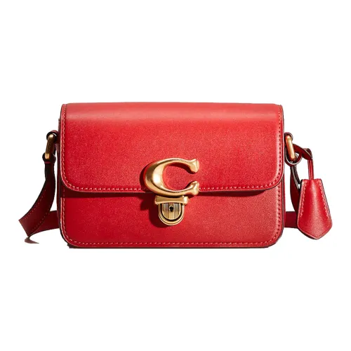 COACH Studio Перчатка из дубленой кожи Сумка через плечо Сумка на плечо Маленькая Женская Темно-красная