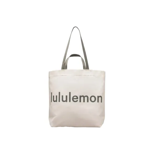 lululemon Хлопок Canvas Сумка Сумка через плечо Унисекс Айвори Белый Шалфей Зеленый