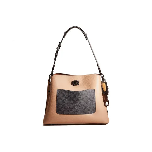 COACH Willow Pebble Кожа Тоут Сумка Сумка для покупок Сумка Сумка через плечо Большая Женская Тауповая