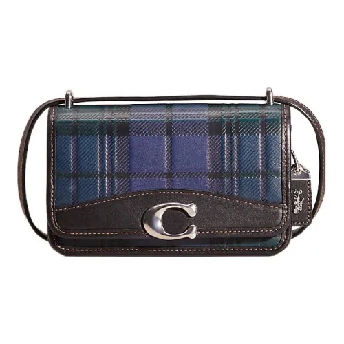 COACH Bandit Перчаточная дубленая кожа Сумка через плечо Маленькая Женская Синяя