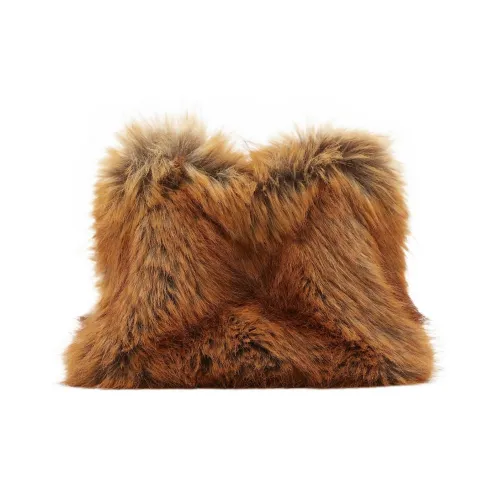 Burberry Хлопок Полиуретан Акрил Клатч Женский Оранжевый