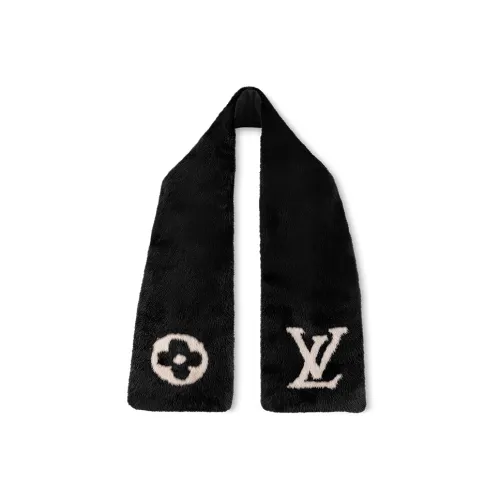 LOUIS VUITTON COSY Вязаные шарфы Женские Черный