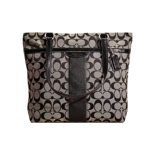 COACH Canvas Сумка Тоут Сумка Сумка для покупок Сумка через плечо Большая Женская Серая