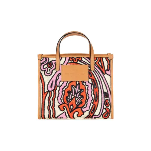 ETRO Ткань с кожаными вставками Тоут Сумка Сумка для покупок Сумка через плечо Сумка Женская Многоцветная