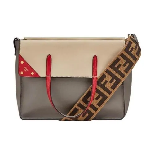 FENDI Сумка через плечо из телячьей кожи сумка женская серого цвета