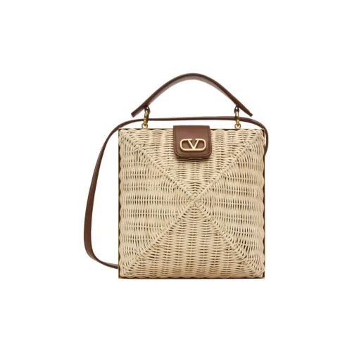 Valentino Плетеная соломенная сумка через плечо сумка обычного размера женская бежевая