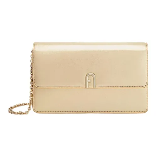 Furla Diamante Кожа Сумка через плечо Сумка на плечо Мини Женская Золотая