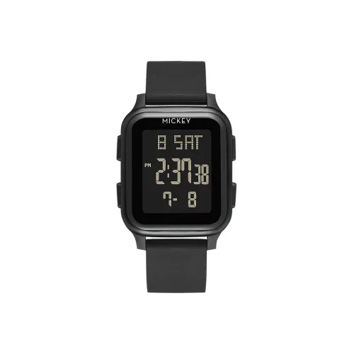 Disney Mickey Series Электронный механизм Силиконовый ремешок Часы Женские Черный циферблат