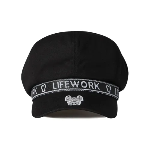 Lifework Кепка газетчика унисекс черного цвета
