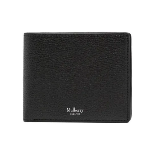 Mulberry Зернистая кожа коровы Кошелек Мужской Черный