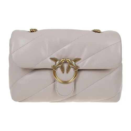 PINKO Овчина Сумка через плечо Сумка на плечо Женская Серого цвета