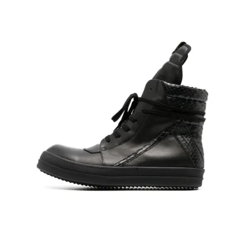 RICK OWENS совместный бренд RO Geobasket Высокие Кроссовки для скейтбординга Мужские Черные