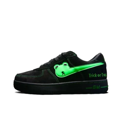 GOLD MEMBER BEAR Slip-resistant Abrasion-resistant Low-top Skateboard Shoes Unisex Black Green GOLD MEMBER BEAR Противоскользящие Износостойкие Низкие Кеды для Скейтбординга Унисекс Черный Зеленый