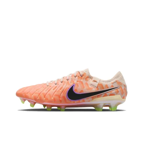 Nike Tiempo Legend 10 FG Твердый грунт Искусственный шипы Амортизаторы Slip-resistant Футбольные бутсы Унисекс Розовый
