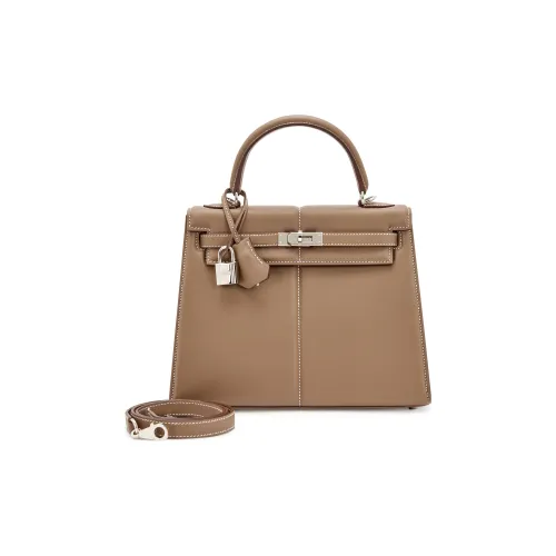 HERMES Kelly Swift Кожа Сумка Kelly Сумка через плечо Сумка Женская 0M Chai Молочно-чайный