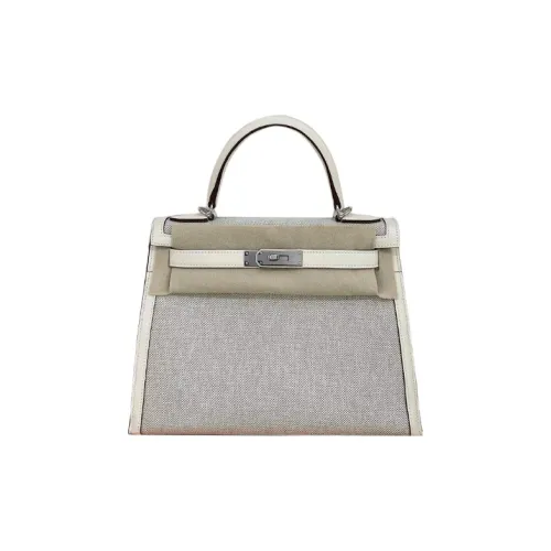 HERMES Kelly Холст и Кожа Сумка Сумка Kelly Сумка через плечо Сумка для женщин Бежевый
