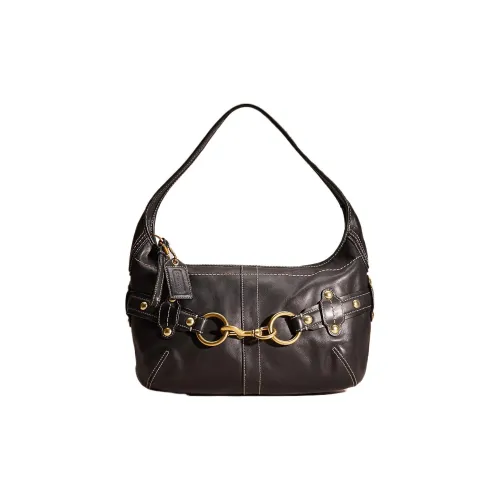 COACH Ergo Кожа Хобо Сумка Сумка Сумка через плечо Большая Женская Черная