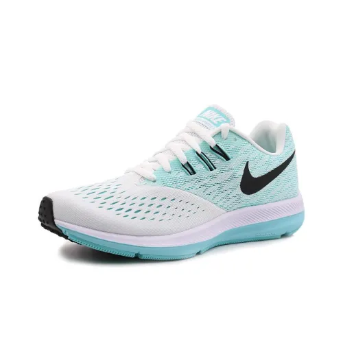 Nike Zoom Winflo 4 Амортизация Износостойкий Низкий Топ Повседневные Беговые Кроссовки Женские Циановый