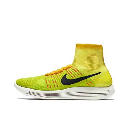 Nike LunarEpic Flyknit Амортизация Износостойкие Высокие Кроссовки для Бега Женские Желтые