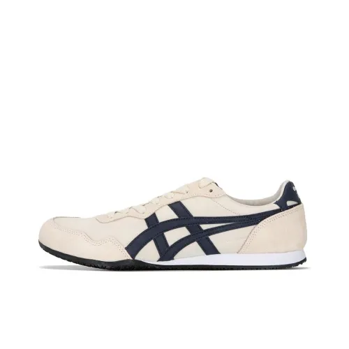 Onitsuka Tiger Serrano Slip-on Устойчивый к истиранию Низкий Топ Casual Унисекс Бежевый Черный