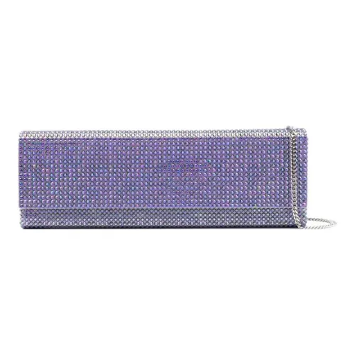 AMINA MUADDI Paloma Satin Crystal One Shoulder Crossbody Clutch Regular Women's Purple