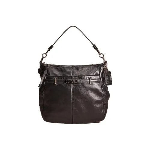 COACH Chelsea Телячья кожа Хобо Сумка Сумка Сумка через плечо Большая Женская Серебряная Черная