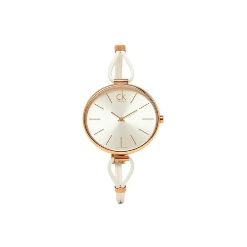 CK Calvin Klein Наручные часы Кварцевый механизм Кожаный ремешок 38 мм Белый циферблат Женские часы K3V236L6
