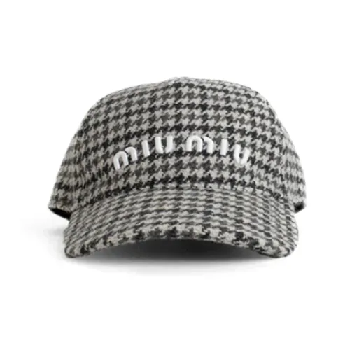 MIU MIU Нейлоновые кепки Женские Серые