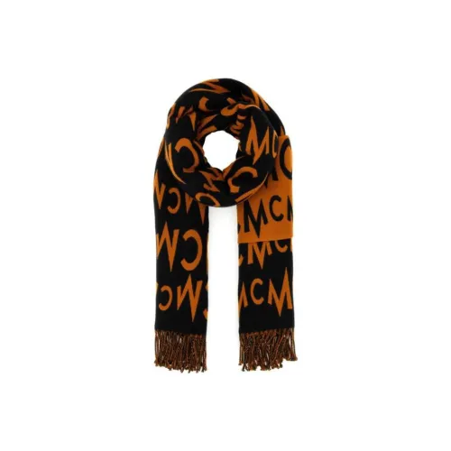 MCM Вязаные шарфы Унисекс Черный Оранжевый