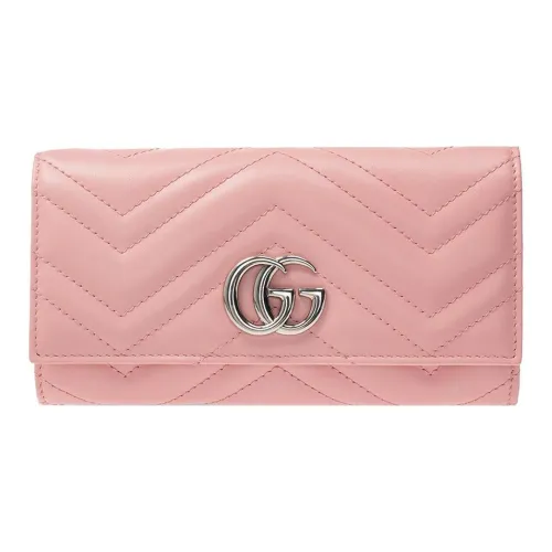 GUCCI GG Marmont Кожа Клатч Кошелек Женские Розовый