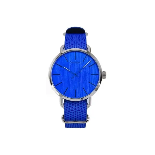 CALVIN KLEIN COLOR Collection Мужские часы Кварцевый механизм Естественный кожаный ремешок 40 мм Синий циферблат