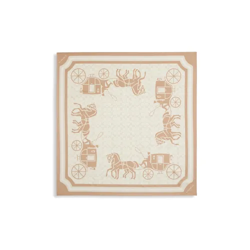 COACH Шелковые шарфы Женские Бежевый