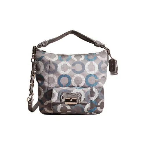 COACH Kristin Ткань Сумка-хобо Сумка через плечо Сумка Большая Женская Серого цвета