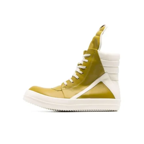 RICK OWENS совместный бренд RO Geobasket Высокие Кроссовки для скейтбординга Мужские Зеленые