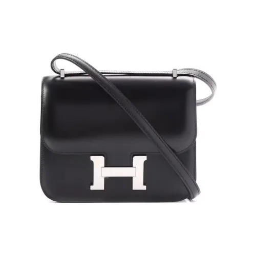 HERMES Constance Кожа Box Сумка через плечо Мини Женская 89Noir Черный
